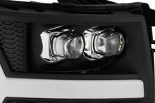 Load image into Gallery viewer, AlphaRex 07-13 Chevy 1500HD(NewBody) NOVA LED Proj Headlight Plank Sty Glos Blk w/Activ Lite/Seq Sig