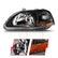 ANZO 1996-1998 Honda Civic Crystal Headlights Black