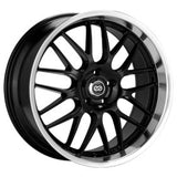 Enkei Lusso 18x8 45mm Offset 5x112 Bolt Pattern 72.6 Bore Black w/ Machined Lip Wheel