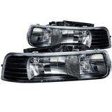 ANZO 1999-2002 Chevrolet Silverado 1500 Crystal Headlights Black