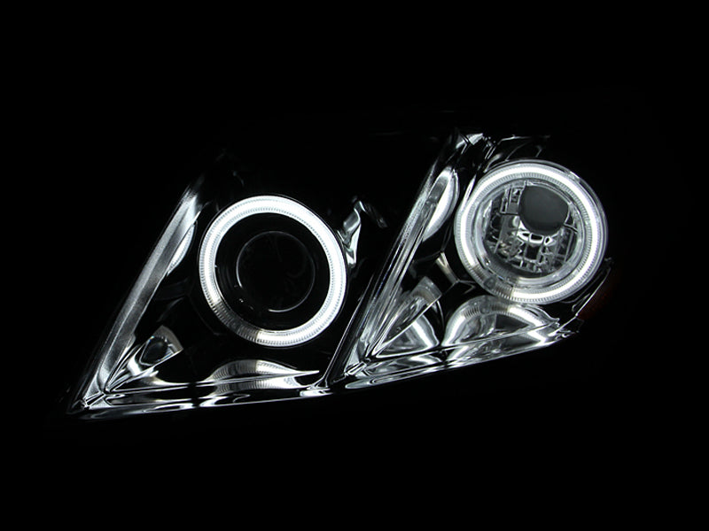 ANZO 2007-2009 Toyota Camry Projector Headlights w/ Halo Black