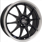 Enkei J10 15x6.5 4x100/114.3 38mm Offset 72.62mm Bore Dia Matte Black w/ Machined Lip Wheel