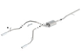 Borla 14 Silv/Sierra 1500 C/B S-Type Exhaust/2.75in Into Dual 2.25in Out 4in Tip Split Rear Exit