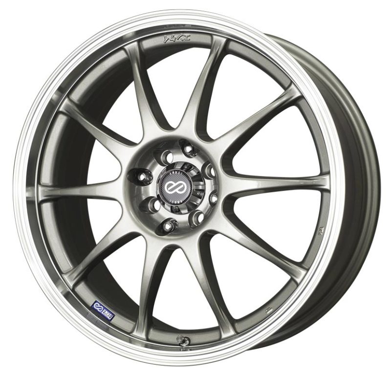 Enkei J10 17x7 5x100/114.3 38mm Offset Dia Silver w/ Machined Lip Wheel