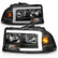 ANZO 97-04 Dodge Dakota/Durango Crystal headlight Set w/ Light Bar Black Housing
