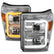ANZO 11-16 Ford F-250/F-350/F-450 Projector Headlights w/ Plank Style Switchback Chrome w/Amber