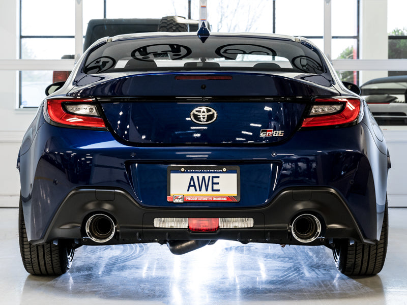 AWE Subaru BRZ/ Toyota GR86/ Toyota 86 Touring Edition Cat-Back Exhaust- Chrome Silver Tips