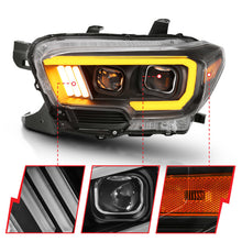 Load image into Gallery viewer, ANZO 2016-2017 Toyota Tacoma Projector Headlights w/ Plank Style Switchback Black w/ Amber