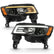 ANZO 2017-2018 Jeep Grand Cherokee Projector Headlights w/ Plank Style Switchback - Black w/ Amber